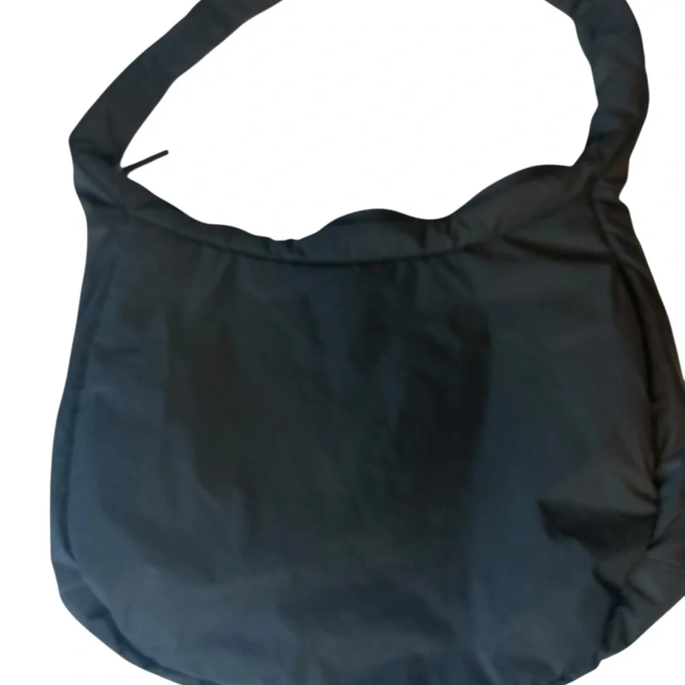 Athleta Black Nylon Hobo Shoulder Bag Lightweight Travel Gym Crossbody NWOT